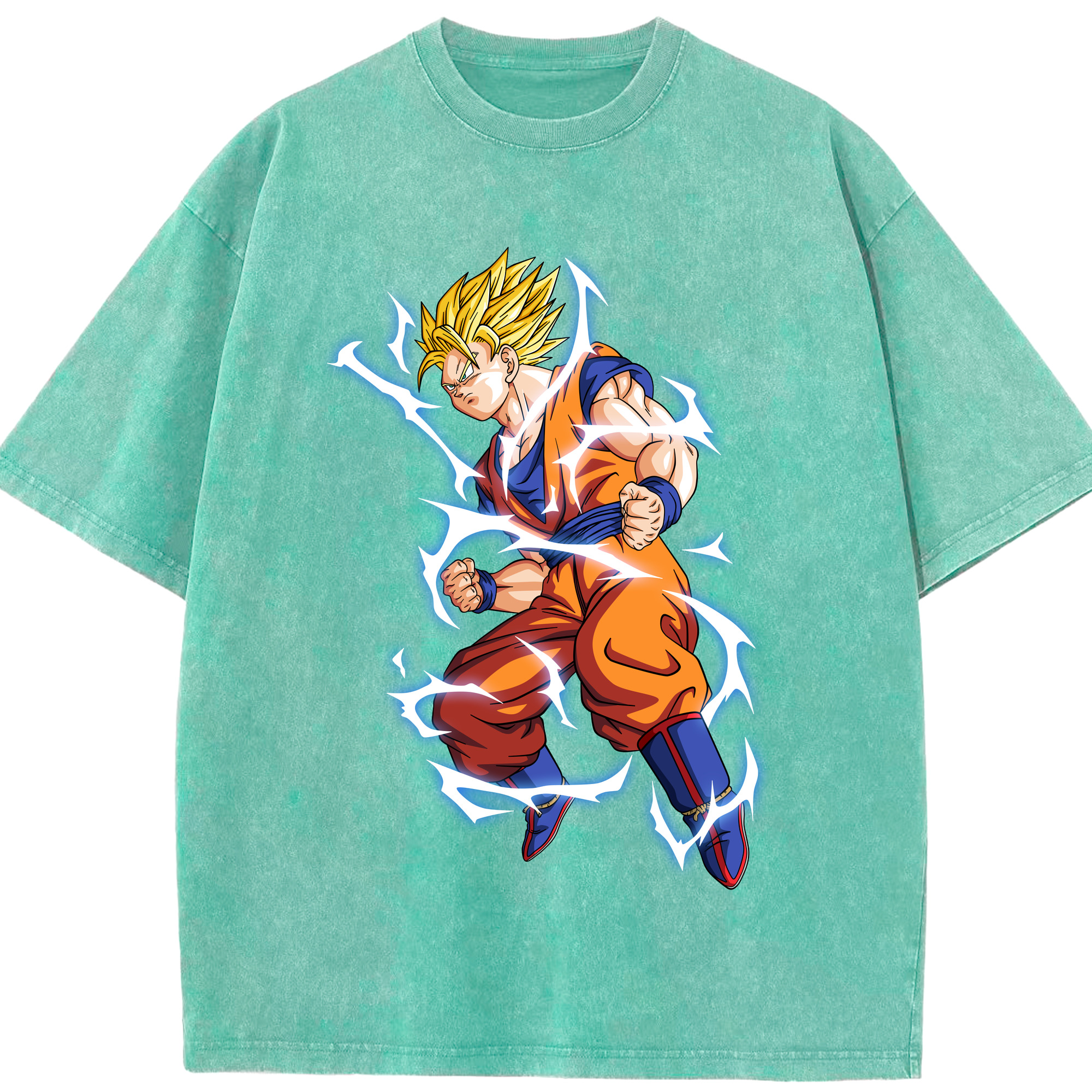 （画像用） ドラゴンボール 孫悟空（そん ごくう）Son Goku カカロット DRAGON BALL Kakarotto 綿100% ヴィンテージ風 半袖Tシャツ（フロントプリント）